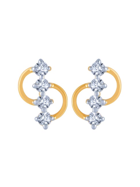 PC Chandra Puja offer: Exquisite Rose Gold Diamond Studs Earrings Online  for Girl