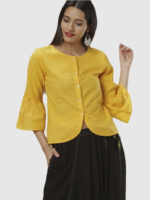 Imara Yellow Cotton Shirt