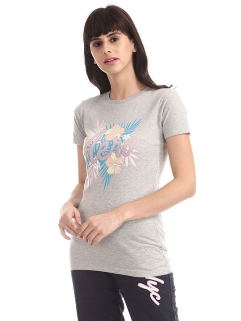 Aeropostale Grey Printed T-Shirt Price in India