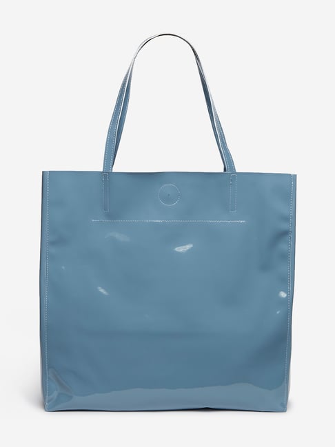 Buy LOV by Westside Blue Glossy Tote Bag for Women Online Tata CLiQ