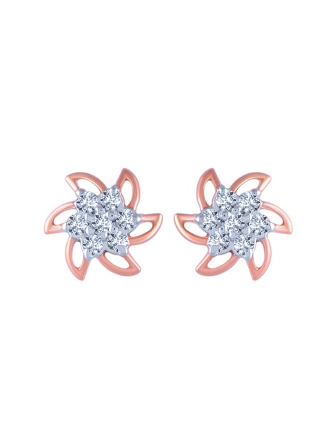 Mekha Two-Tone Solitaire Stud Earrings