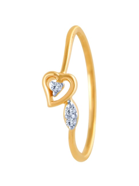 P.C. Chandra Jewellers 18K (750) Diamond Collection Yellow Gold and Diamond  Ring for Women : Amazon.in: Fashion