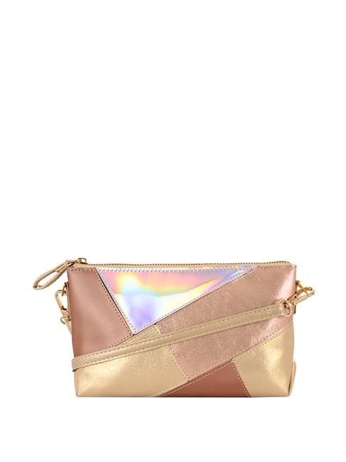GG By Baggit Metallic Golden Paneled 