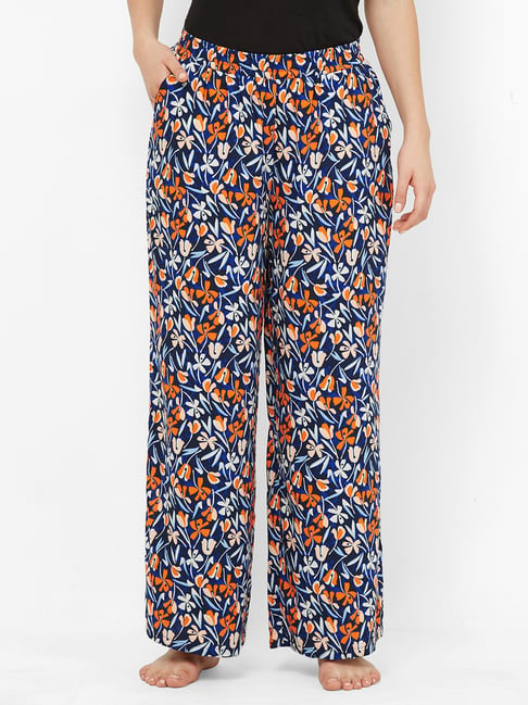 Buy Mystere Paris Blue Floral Print Pyjamas for Women Online