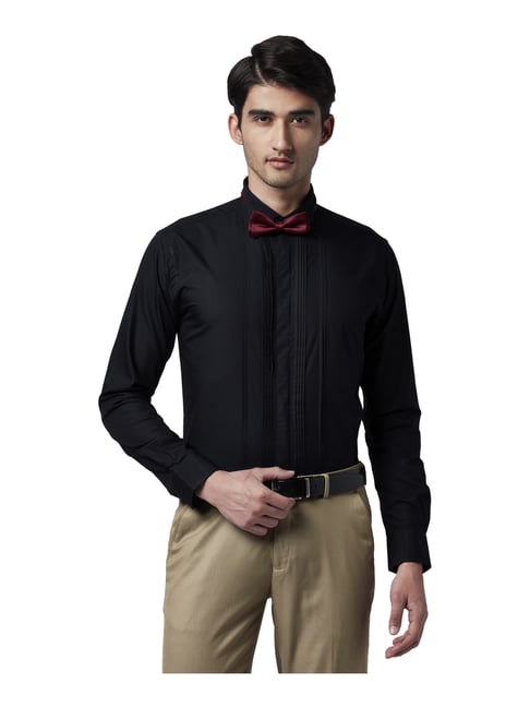 Park Avenue Black Cotton Slim Fit Shirt