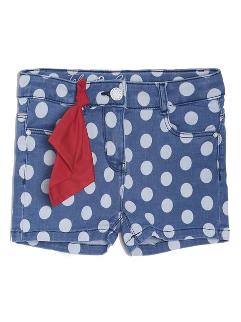 Tales & Stories Kids Light Blue Printed Shorts