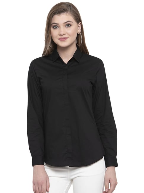 Black formal hotsell shirt for girls