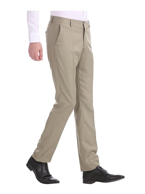 Buy U.S. Polo Assn. Men Grey Slim Fit Solid Formal Trousers - Trousers for  Men 7148144 | Myntra