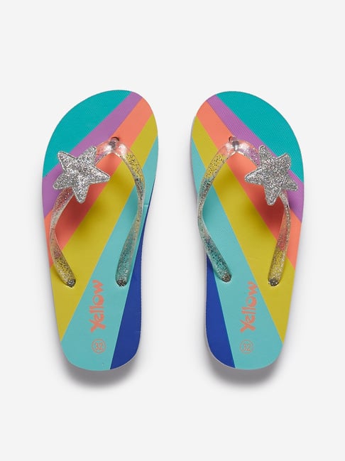 Buy Yellow Kids by Westside Multicolour Rainbow Flip Flops For Kids Online At Tata CLiQ