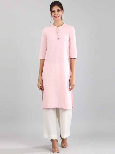 Buy BownBee Jacquard Jacket Silk Kurti Salwar Suit for Girls- Baby pink  online