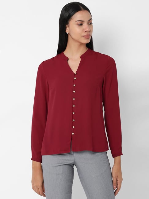Solly by Allen Solly Maroon Regular Fit Top Price in India