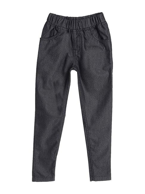 612 League Kids Black Cotton Trousers