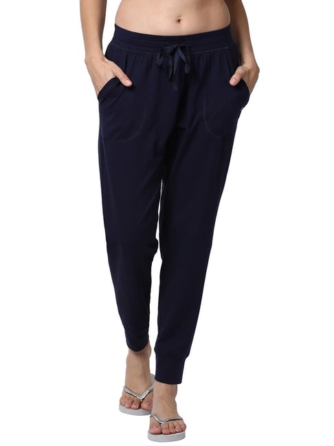 Enamor Navy Cotton Joggers