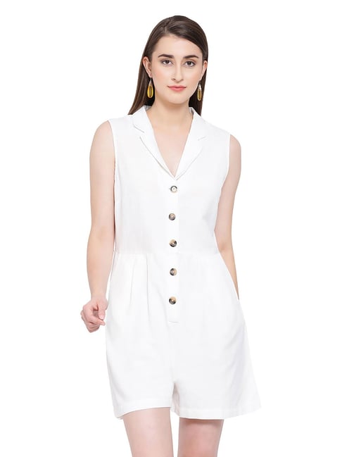 Oxolloxo Emerald Lusinka Ethereal White Playsuit