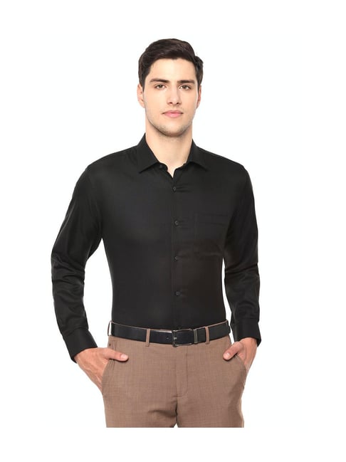 black slim fit shirt online