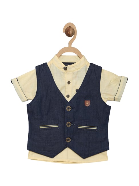 Buy 612 League Kids Yellow & Navy Shirt With Waist Coat for Infant Boys  Clothing Online @ Tata CLiQ