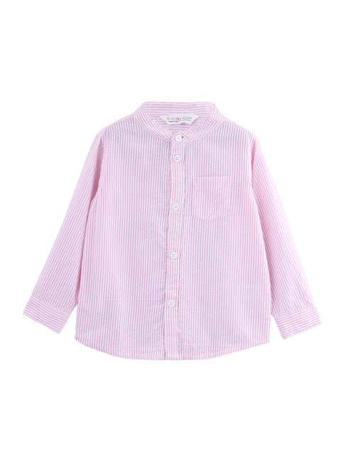 Beebay Kids Pink Cotton Striped Shirt