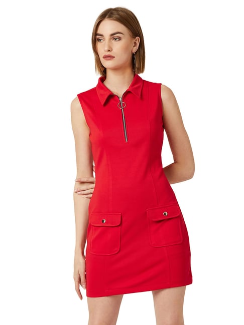 Miss Chase Red Above Knee Dress Price in India