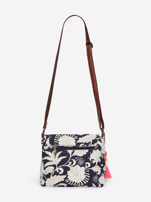 Westside Navy Floral Pattern Sling Bag from LOV at best prices on Tata CLiQ