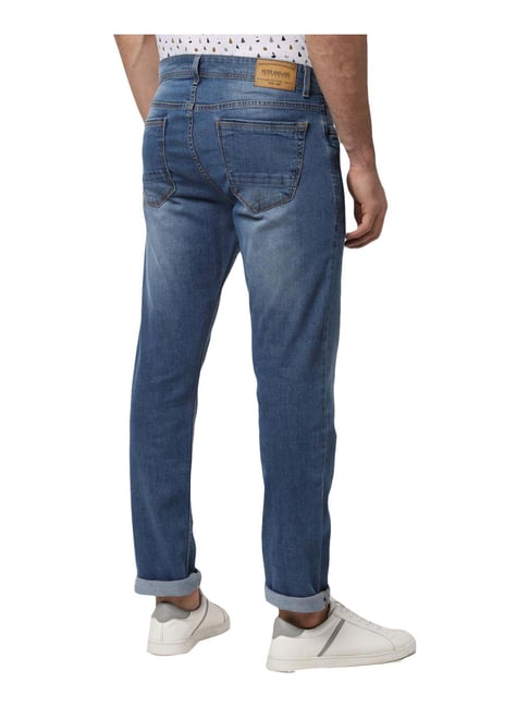 Buy Peter England Jeans Blue Cotton Regular Fit Jeans Online at Best ...