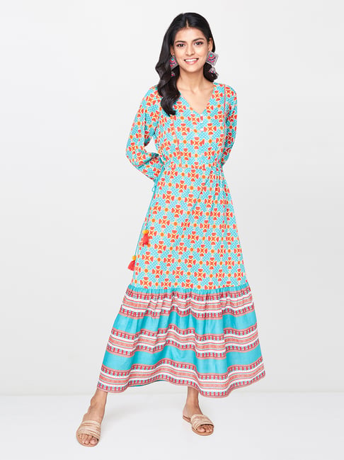 global desi green dress Buy Global Desi Women's Cotton A-Line Ankle Length Dress (FW21GD087DRCDSage Green_Sage XS) at Amazon.in