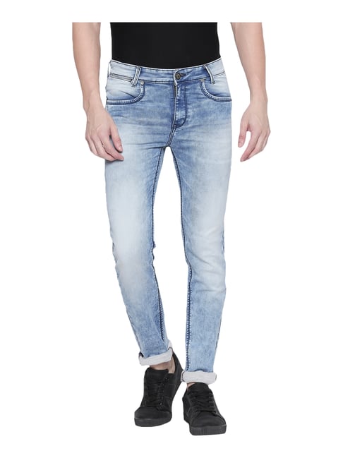 Buy Mufti Sky Blue Narrow Fit Jeans for 