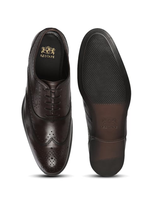 red tape brown brogue shoes