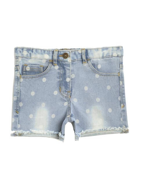 Nauti Nati Kids Blue Cotton Printed Shorts