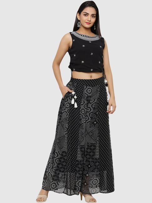 Crop top and outlet palazzo ethnic online