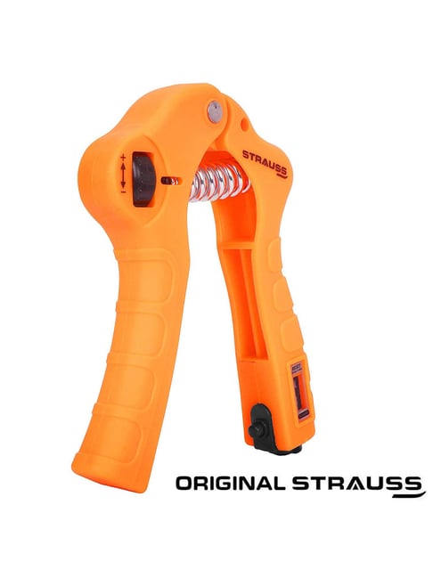 Strauss Adjustable Hand Grip Strengthener with Counter for Beginners Orange