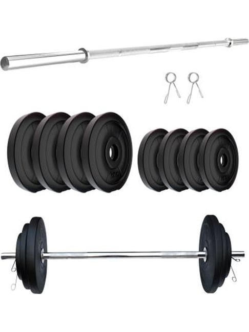 Fitmax PVC RD 4ft 20 KG Combo Home Gym Kit (Black)-FITMAX-Footwear-TATA CLIQ