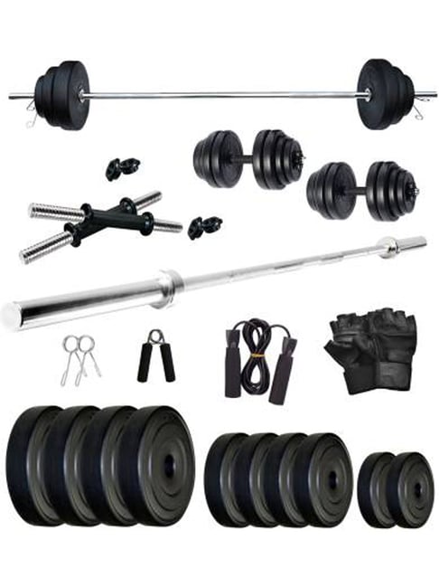 Fitmax 30 kg PVC Combo Home Gym Combo (Black)-FITMAX-Footwear-TATA CLIQ