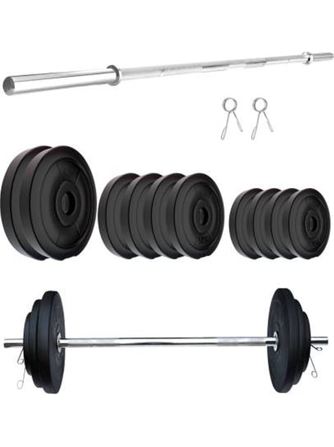 Fitmax PVC RD 4ft 40 KG Combo Home Gym Kit (Black)-FITMAX-Footwear-TATA CLIQ