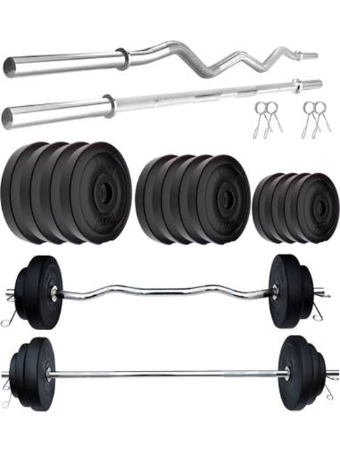 Fitmax PVC RD 3ft 40 KG Combo Home Gym Kit (Black)-FITMAX-Footwear-TATA CLIQ