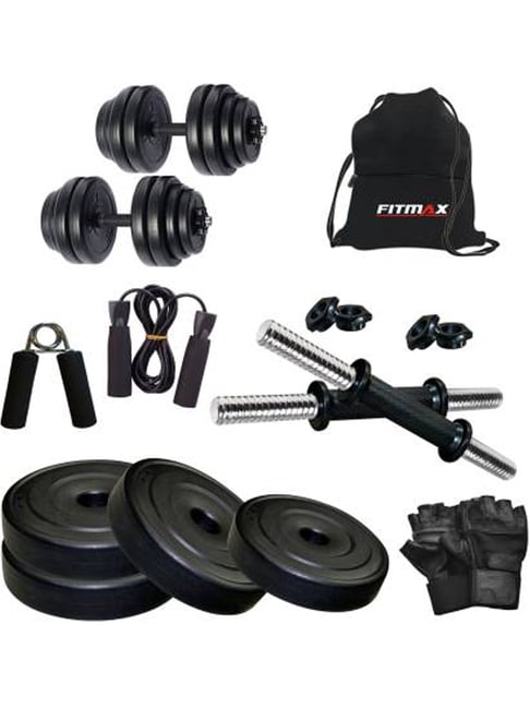 FITMAX 12 kg PVC DM Home Gym Combo (Black)-FITMAX-Footwear-TATA CLIQ