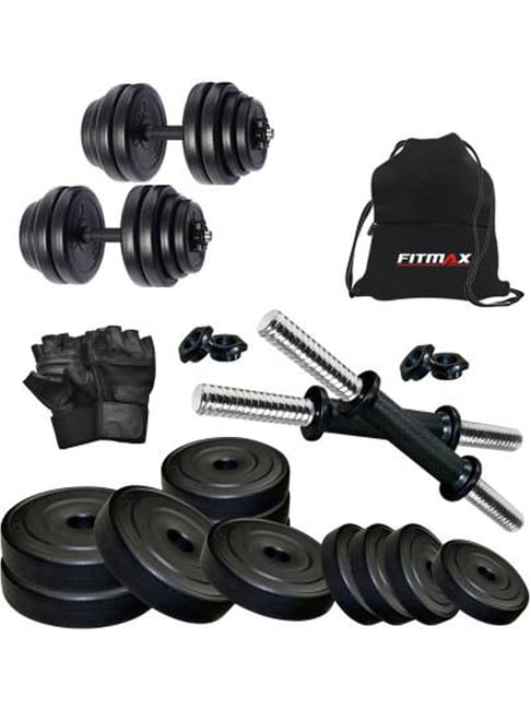 FITMAX 25 kg PVC Home Gym Combo (Black)-FITMAX-Footwear-TATA CLIQ