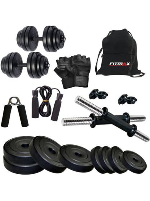 FITMAX 18 kg PVC Home Gym Combo (Black)-FITMAX-Footwear-TATA CLIQ