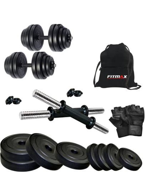 FITMAX 14 kg PVC Home Gym Combo (Black)-FITMAX-Footwear-TATA CLIQ