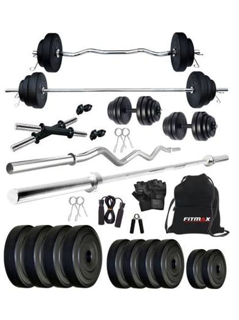 FITMAX 15 kg PVC 2 SL Home Gym Combo (Black)-FITMAX-Footwear-TATA CLIQ