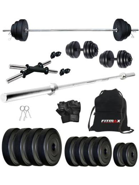 FITMAX 20 kg PVC 10 SL Home Gym Combo (Black)-FITMAX-Footwear-TATA CLIQ