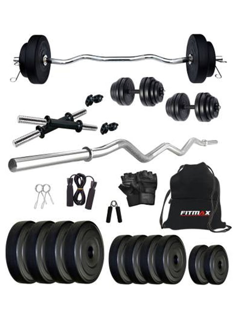 FITMAX 38 kg PVC 3 SL Home Gym Combo (Black)-FITMAX-Footwear-TATA CLIQ