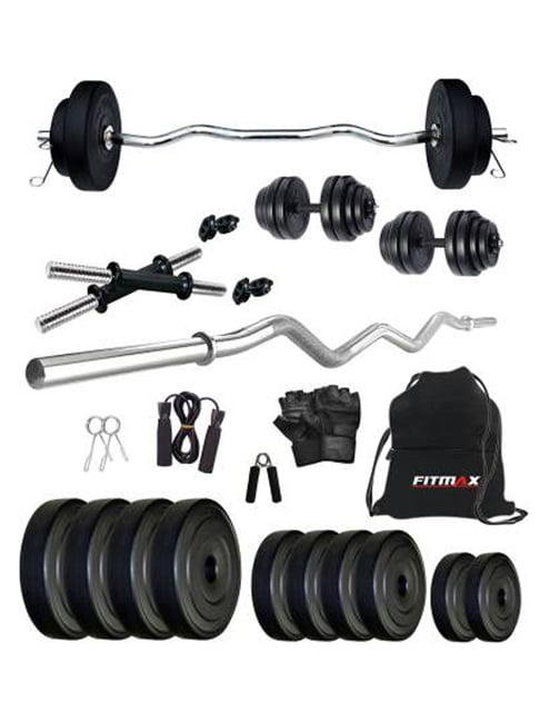 FITMAX 16 kg PVC 3 SL Home Gym Combo (Black)-FITMAX-Footwear-TATA CLIQ