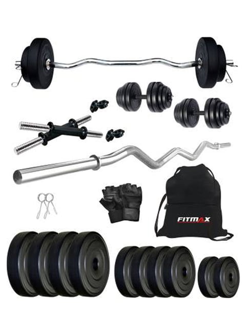 FITMAX 20 kg PVC Home Gym Combo (Black)-FITMAX-Footwear-TATA CLIQ