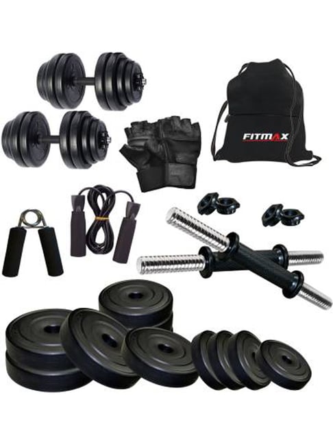 FITMAX 30 kg PVC Home Gym Combo (Black)-FITMAX-Footwear-TATA CLIQ