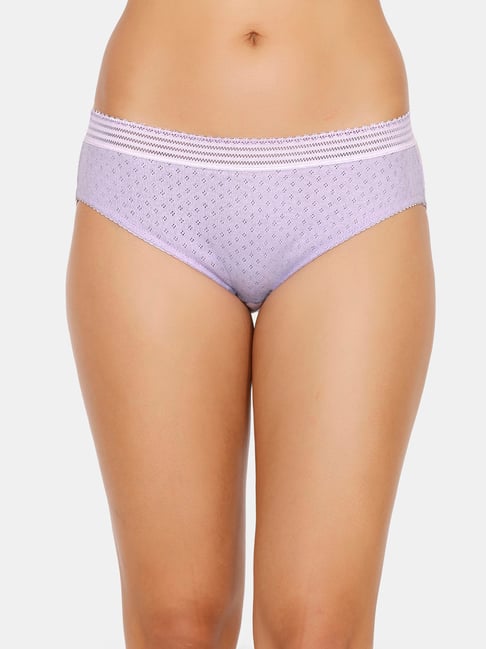 Zivame Lavender Printed Hipster Panty