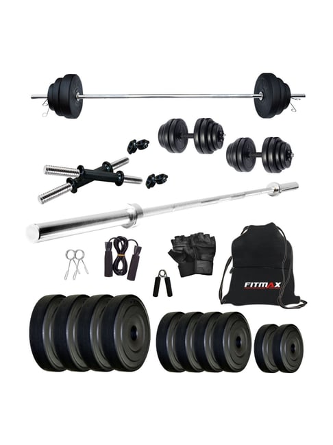 FITMAX PVC 20kg Home Gym Combo (Black)-FITMAX-Footwear-TATA CLIQ