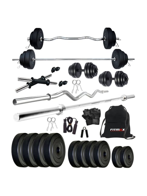 FITMAX PVC 25kg Home Gym Combo (Black)-FITMAX-Footwear-TATA CLIQ