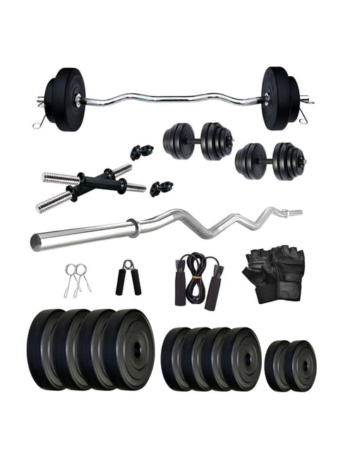 FITMAX PVC 30kg Home Gym Combo (Black)-FITMAX-Footwear-TATA CLIQ