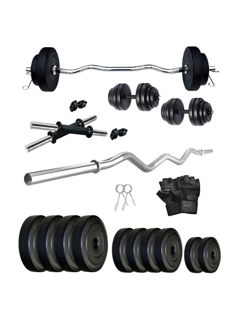 FITMAX PVC 25kg Home Gym Combo (Black)-FITMAX-Footwear-TATA CLIQ