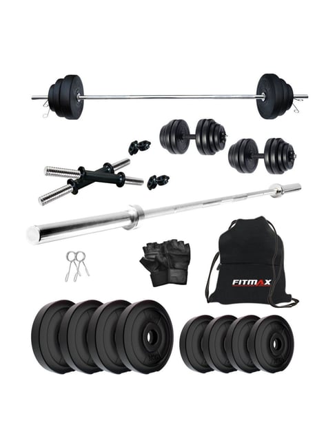 FITMAX PVC 32kg Home Gym Combo (Black)-FITMAX-Footwear-TATA CLIQ